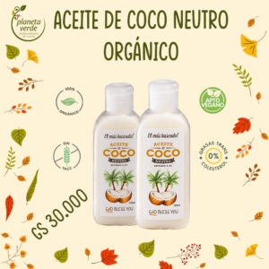 El aceite de coco Neutro orgánico