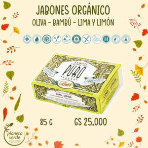 Jabón Orgánico Oliva Bambú Lima y limón